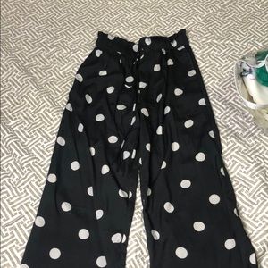 Polkadot black pants